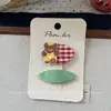 Clássico de Cachorro Fofo Azul Denim Urso Desenho Animado Moda Presilha Original para Cabelo para Crianças Versátil Doce Letra Presilha Lateral para Meninas
