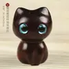 Seleção criativa Escultura em madeira de Jacarandá pingente gatinho Ébano Jacarandá Pingente tridimensional com olho azul incrustado acessórios de chaveiro