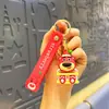 Llavero de oso fresa codicioso de celebridad de Internet de dibujos animados lindo, colgante para bolso de silicona, llavero de PVC al por mayor