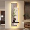 Pintura Decorativa Moderna Minimalista para Entrada, Pintura de Luz Creativa con Atmósfera de Planta Verde, Pintura Colgante para Pasillo de Entrada, Mural de Alta Gama