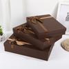 Caja de regalo marrón caja vacía caja de regalo de negocios bufanda camisa caja rectangular grande LOGOTIPO personalizado