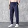 Pantalones Deportivos Delgados de Verano de Seda de Hielo para Trabajo, Pantalones Casuales Rectos Holgados, Pantalones de Trabajo Elásticos de Color Sólido para Hombre