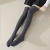 Calcetines de compresión para mujer hasta la rodilla, adelgazantes, de algodón, en serie de colores Maillard, con agarre antideslizante y costura de doble aguja