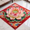 Nueva Alfombra de Loto Estilo Chino, Alfombrilla Cuadrada de Terciopelo de Cristal para Piso, Absorbente de Agua, Antideslizante, Fácil de Cuidar y Fácil de Limpiar