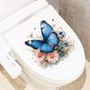 Pegatina Decorativa Mariposa Azul para Tapa de Inodoro Flores de Margarita Pequeñas Venta Caliente Transfronteriza Pegatina de Pared Desmontable ZDB33487
