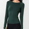 Ropa Deportiva de Primavera y Otoño Camiseta Deportiva Cuello Redondo Running Entrenamiento Secado Rápido Ropa Adelgazante Ligera Ajustada Top de Yoga