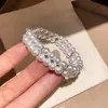 Pulsera de Doble Capa con Perlas y Circonitas de Lujo Ligero Estilo Francés, Pulsera Transfronteriza de Gama Alta de Nicho, Accesorio de Mano Versátil y Elegante para Mujer