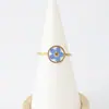 Anel de Flor Seca Banhado a Ouro de Aço Inoxidável Novo Transfronteiriço Amazon Criativo Flor de Não Me Esquecas Renda Flor Real Anel Joia