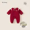 Bangxuan Ropa Nueva para Niños Invierno Nueva Ropa de Felpa Ropa con Capucha para Gatear de Bebé Ropa de Algodón para Niños Monos para Niñas