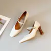Zapatos Mary Jane Cuadrados de Tacón Grueso Estilo Francés para Mujer, En Stock, Nuevo Estilo Retro 2026 con Correa Única y Tacones Altos Bajos