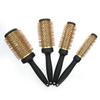 Pente Rolo Personalizado para Cabelo Cacheado Combustor de Alumínio Cerâmico Pente de Modelagem Pente Alisador de Cabelo Fofo Pente Rolo Dourado com Furo Redondo Passa-através Fabricante