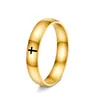 Nuevo anillo cruzado de acero inoxidable de superficie lisa transfronterizo 4mm 6mm 8mm, electrochapado al vacío en horno, no se decolora