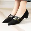 Mary Janes Planos Retro Franceses Super Bonitos de Punta Fina 2025 Nuevo Bloqueo de Color Aumentan la Altura Temperamento Versátil Mary Janes