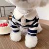 Camisa Polo Listrada para Pets Schanery Teddy Yorkshire Bitter Bear Poodle Roupas para Cães Pequenos Gatos e Cães