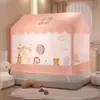 Mosquiteiro Antiqueda Infantil Classe A Mosquiteiro de Cama de Assento Doméstico Zíper de Três Portas Proteção Solar Vento Princesa Bebê Cortina de Cama Inferior