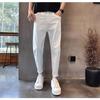 Jeans Casuais Cropped de Verão Masculino 2024 Novo Marca da Moda Elegante Branco Versátil Calças Slim