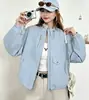 Chamarra Corta con Cordón 2805 para Mujer, Otoño 2026, Estilo Coreano Petite, Holgada Casual Versátil, Chamarra de Principios de Otoño