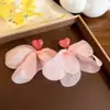 Pendientes de Borlas Coloridos Estilo Vacacional para Mujer 2026 Pendientes de Nuevo Estilo Primavera y Verano Pétalos de Gasa Dulce Costa Super Hada