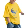 Camiseta de algodón puro de manga corta para niño de verano, nuevo top infantil de cuello redondo, ropa de verano holgada, ropa de bebé elegante y a la moda