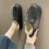 Pantuflas Impermeables para el Hogar Oso Pequeño Otoño/Invierno Cálidas para Pareja Suela Gruesa Tacón Cerrado Para Exteriores Con Felpa Gruesa Color Negro Talla 44-45