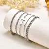 Set de Pulseras Cruzadas de Clip de Papel Transfronterizo Cadena Cubana Cadena Mágica Retorcida Pulsera de Apilamiento en Capas Pulsera de Acero Inoxidable