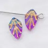 Cuentas de Vidrio Checo con Detalles Dorados, Cuentas de Vidrio con Diseño de Hoja, Pulsera y Collar Hechos a Mano para DIY, Cuentas Sueltas, Accesorios para Joyería