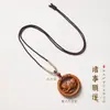 Collar con Colgante de Paz Tallado en Madera de Durazno Natural de los Doce Signos del Zodíaco, Nuevo Collar de Estilo Chino de Paz y Buena Suerte, Venta al por Mayor de Productos Culturales y Creativos de Templos
