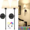 Lámpara de pared Tosna con mosaico de conchas vintage, lámpara de mesita de noche para dormitorio, iluminación decorativa creativa de lujo ligero para sala de estar, tela y hierro