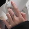 Anillo de mariposa dulce y fresco para mujer, elegante personalidad apilada, anillo abierto de plata S925 con diseño de nicho, anillo para el dedo índice de moda.