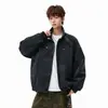 Chaqueta retro americana de PU mate, estilo hombre, nueva colección otoño/invierno 2026, moderna y elegante, corte holgado, cuello alto, chaqueta de motociclista