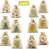 Nuevas Bolsas de Regalo de Navidad, Bolsas de Lino para Almacenamiento de Dulces y Regalos Transfronterizas, Bolsas Pequeñas de Tela con Cordón, Bolsas de Empaque para Fiestas Infantiles
