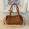 Bolso de Axila Texturizado Simple y Versátil para Mujer 2025 Invierno Nuevo Retro con Cordón Bolso de Mano para Viajes Diarios Bolso de Hombro
