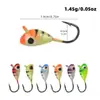 Anzuelo de Pesca con Cabeza de Plomo de 6 Colores Planos con Forma de Renacuajo 1.45g Micro Anzuelo de Pesca en Hielo Colorido Señuelo de Pesca Suave con Señuelo Anzuelo de Pesca
