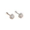 Pendientes de Flor de Rosa de Plata Pura 999 con Incrustaciones de Diamantes para Mujer, Lujo Ligero y Sensación de Alta Gama, Clavos para Cartílago de Oreja de Plata Pura, Pendientes Pequeños y Dulces de Rosca