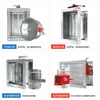 Válvula reguladora manual de conducto de aire galvanizado válvula de retención válvula reguladora de doble hoja válvula eléctrica galvanizada salida de humos