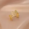 Anillo para Mujer, Lujo Ligero, Nicho de Alta Gama, Anillo Exagerado de Zirconia, Anillo Sencillo, Anillo Abierto, Joyería de Reina Madre, No se Desvanece