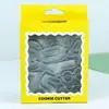 Set digital de 9 piezas para hacer galletas de acero inoxidable personalizado, herramientas de repostería, moldes para galletas y pasteles, moldes prensadores y cortadores de frutas y verduras