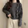 2025 Prendas de punto cortas redondas de nicho estilo borla francesa Otoño e Invierno Holgado Nuevo Estilo Perezoso Casual Top de Punto