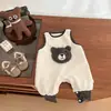 Macacão de Lã com Forro Fofo Estilo Coreano para Meninos e Meninas, Roupa de Inverno Grossa e Quente Super Fofa para Bebês para Uso Externo