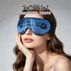 Máscara de olhos sem fio aquecida tipo seda com três configurações de temperatura, removível e lavável, apresentando uma bateria de lítio embutida
