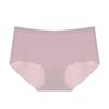 Braguitas de una pieza sin costuras de color sólido de alta elasticidad que se adhieren a la piel para mujer, de talle medio, de seda helada con entrepierna inferior de ajenjo, talla grande