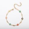 Jinyiyuan 18K pulseira de ouro europeu e americano nova moda simples elegante pingando flor Margarida + folhas misturar e combinar