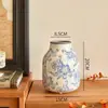 Nuevo Estilo Chino Medieval Azul y Blanco Porcelana Florero Arreglo Floral Adornos Gama Alta Nicho Retro Cerámica Florero Cerámica Florero