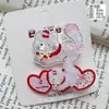Dos Paquetes de Lindos Pasadores de Oso de Dibujos Animados Autocríticos, Pinzas de Pato Dulces para Estudiantes, Accesorios para el Cabello con Pinza de Corazón Femenino de Acrílico para Flecos