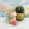 Presente de aniversário, modelo popular online, escultura em madeira de raposa de nove caudas, ornamento de mesa de raposa da sorte colorido, decoração de micro paisagem para escritório e feriados