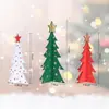 Decorações de Natal em Formato de Árvore de Natal Placa de Inverno Decorações de Mesa de Madeira