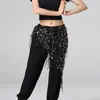 En stock Traje de Baile Lentejuelas Borla Triángulo Toalla Mesa Rendimiento Toalla de Cadera Práctica Cadena de Cintura Toalla de Cintura Cadena de Cintura de Danza del Vientre Europa y América
