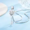Collar con Colgante de Llave de Moda Serie Candado de Amor, Mismo Estilo que en Xiaohongshu, Cadena con Colgante de Llave de Corazón de Diamante Blanco de Moda