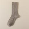 Calcetines de lana de doble aguja otoño e invierno nuevos calcetines de felpa de color sólido engrosados cálidos modernos estilo japonés versátiles casuales de largo medio
