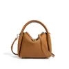 Bolso de Mano Nuevo de Moda de Gama Alta Patchwork Bolso Tote Nicho Bolsa Nube Piel Genuina Estilo Coreano Bolso Pequeño Cruzado para Viajes para Mujer